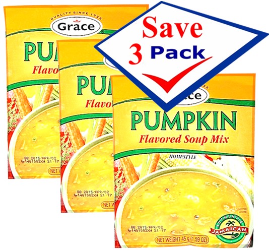 Grace Pumpkin Flavored Soup Mix 1.59 oz Pack  of 3